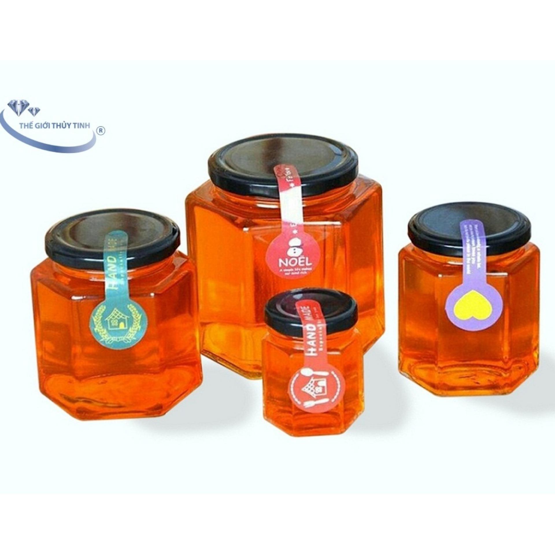 [HCM]HŨ THỦY TINH LỤC GIÁC ĐỰNG THỰC PHẨM 500ML