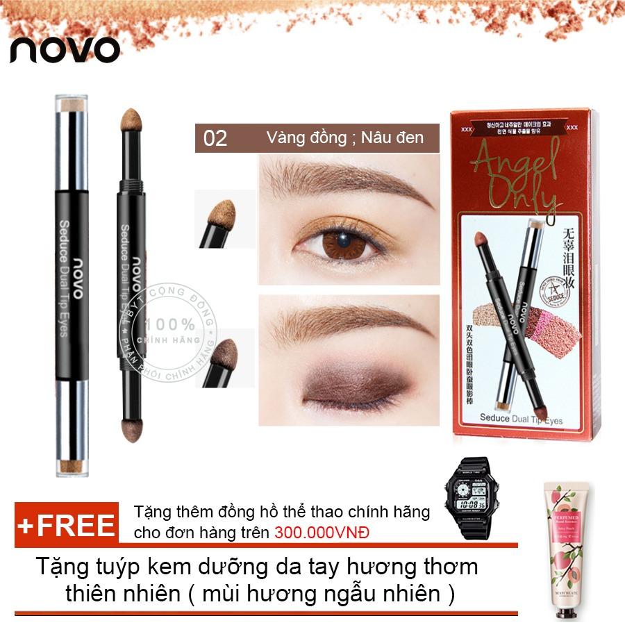 Bút nhũ nhấn mắt 2 đầu Novo Eyeliner Eyeshadows 5148 + Tặng tuýp kem dưỡng da tay hương thơm thiên nhiên ( Đơn hàng mỹ phẩm trên 300k tặng thêm 1 đồng hồ thể thao như quảng cáo )