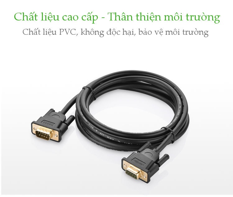 Dây nối dài COM RS-232 đực sang cái UGREEN DB101 Dây nối dài COM RS-232 đực sang cái UGREEN DB101
