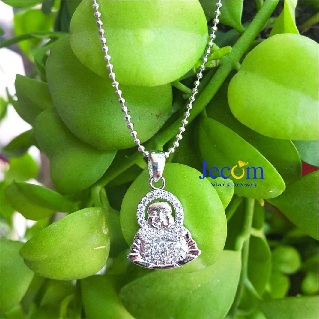 Dây chuyền nữ mặt Phật Di Lặc đính đá Jecom Silver DC366