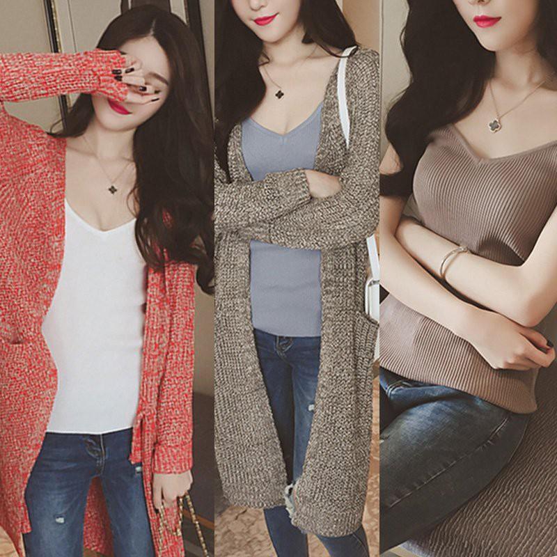 [HCM]Áo Hai Dây Len Gân Cao Cấp Ôm Sát Co Dãn