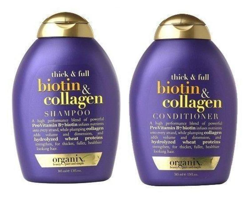 Bộ 1 chai dầu gội và 1 chai dầu xả chống rụng và kích thích mọc tóc Thick & Full Organix Biotin & Collagen giá rẻ