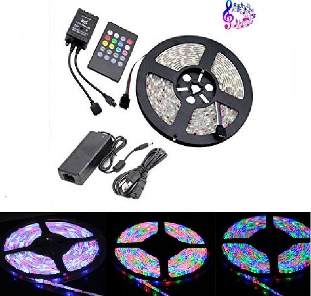 Dây led rgb 3528 có keo silicon 12v 5m/cuộn + nguồn + bộ khiển led dây 5m cảm ứng nhạc