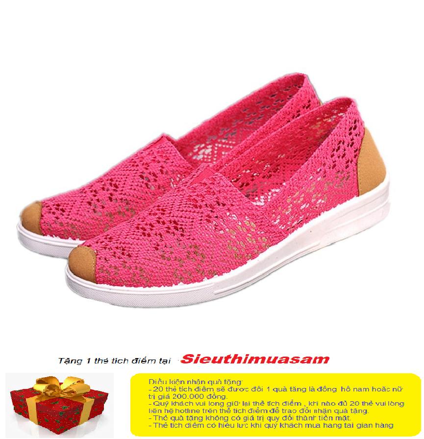 Giày slip on vải ren cao cấp thoáng mát gttg23 sts1551