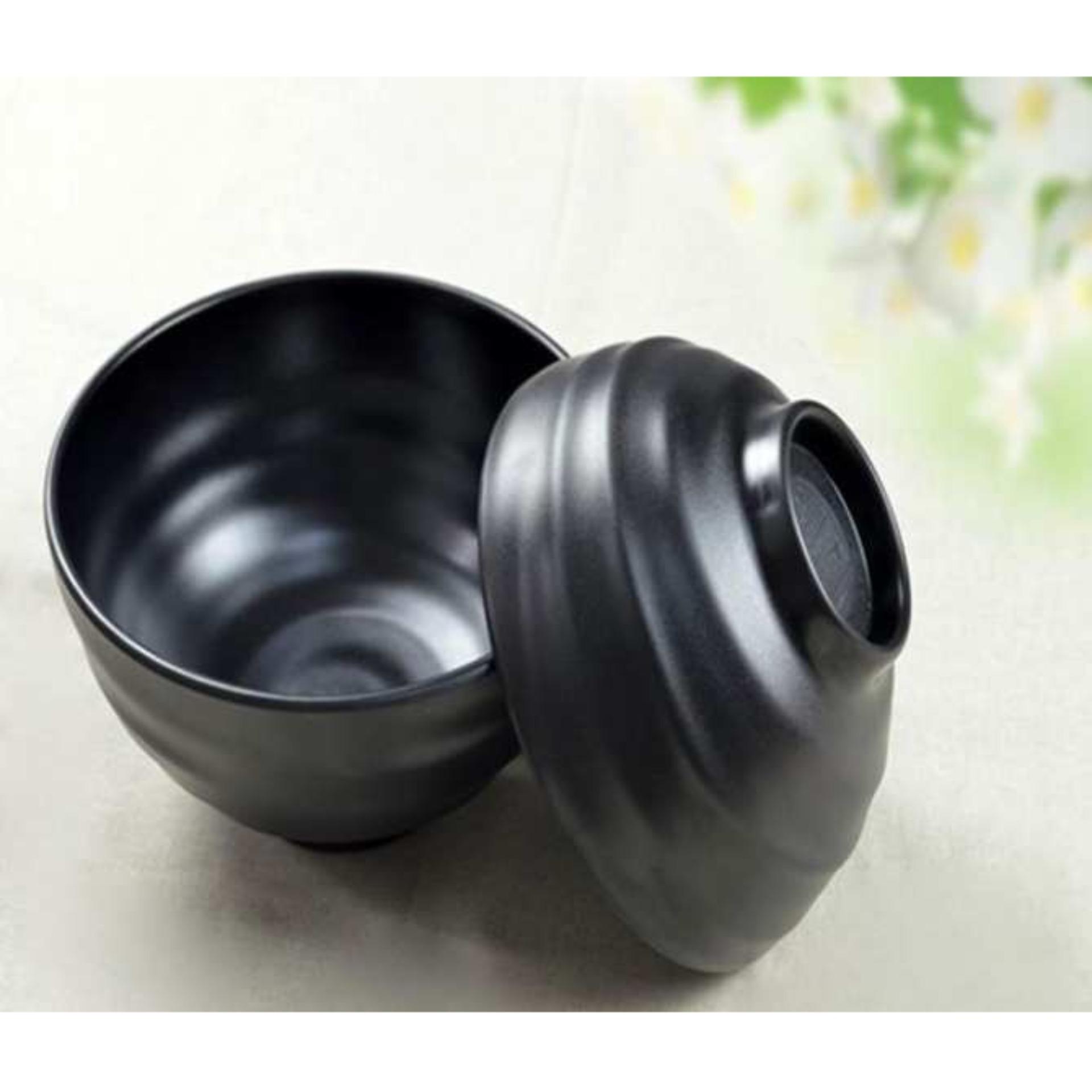 Bộ 5 bát ăn cơm màu đen kiểu Hàn Quốc