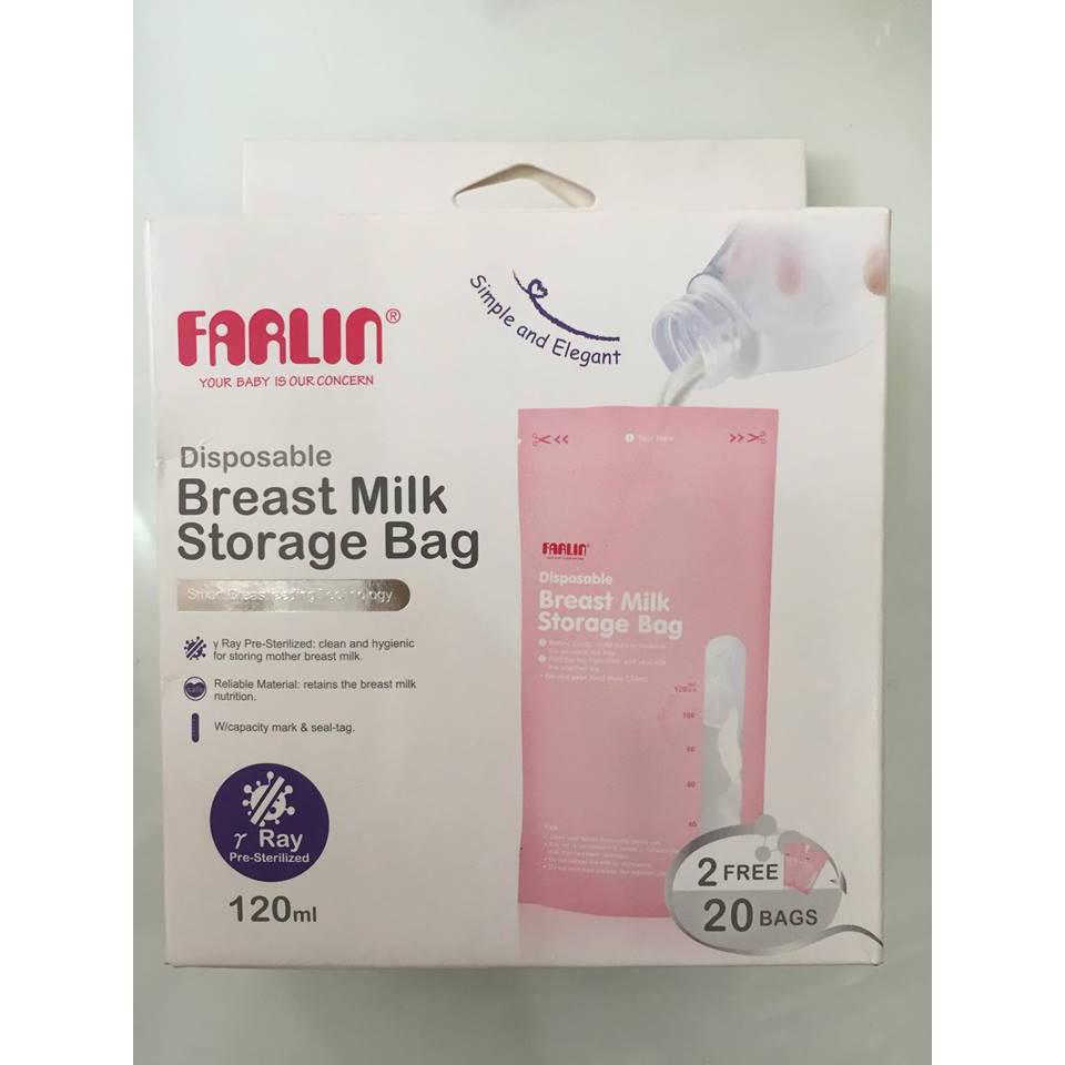 Túi trữ sữa tiệt trùng Farlin 120ml