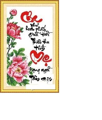 Tranh thêu chữ thập Cha mẹ DLH-222219-Siêu thị tranh thêu