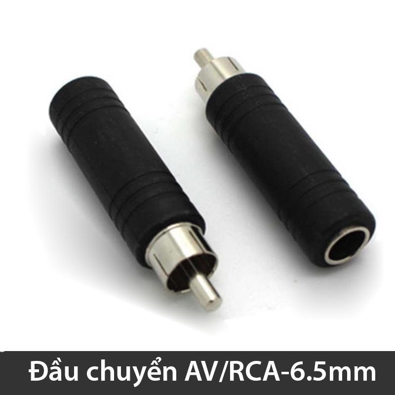 Đầu jack chuyển AV/RCA dương ra Đầu 6.5mm âm hoặc chuyển ngược lại 6.5mm ra AV/RCA (màu đen)