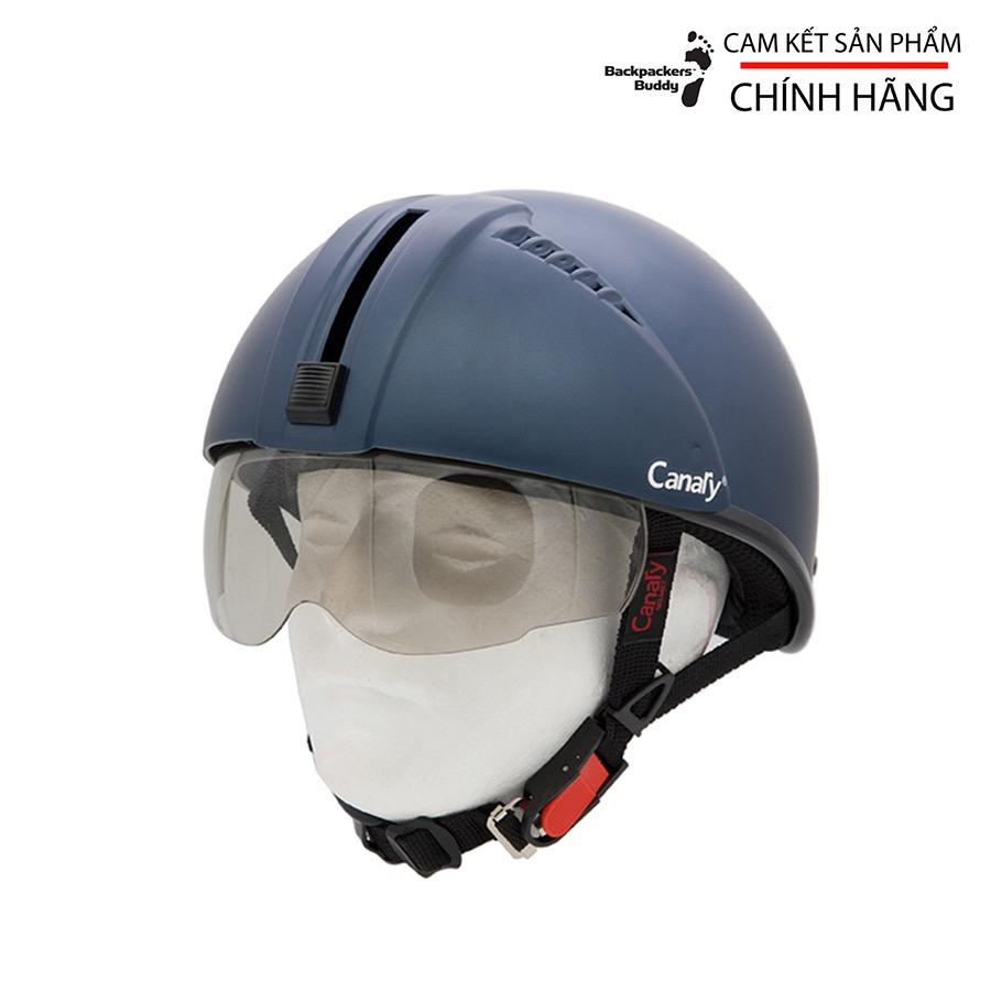 Mũ Bảo Hiểm Nửa Đầu Canary MT105KA Trơn Giấu Kính