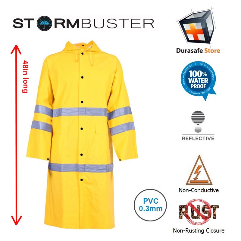 ÁO MƯA PHẢN QUANG STORMBUSTER RAINCOAT THIẾT KẾ THÔNG MINH MÀU VÀNG/ DÃY PHẢN QUANG BẠC SIZE XL