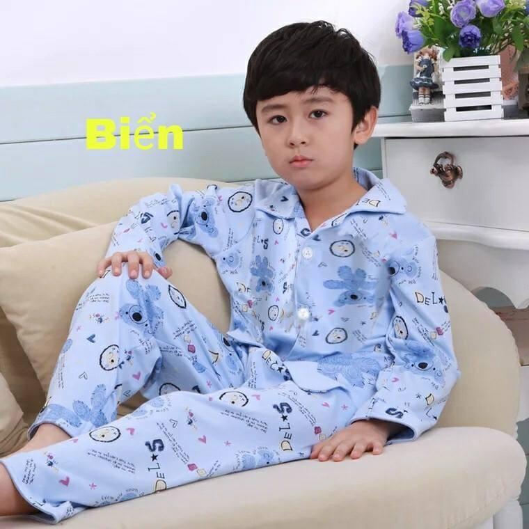 Bộ pizama bé gái, bé trai thun cotton xinh mát 9-42kg - hàng vnxk