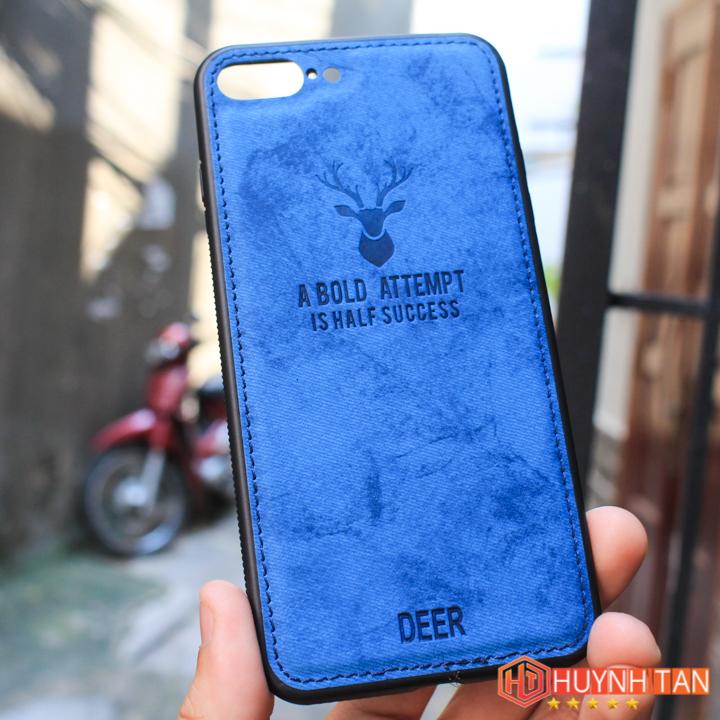 Ốp lưng iPhone 7 Plus Vân da khắc hình nai 3D ver2