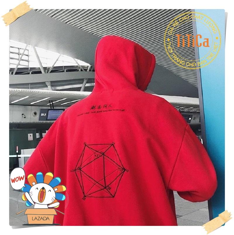 Áo Hoodie nam nữ HÌNH HỌC form rộng, có nón phong cách trẻ trung năng động, chất liệu vải nỉ cao cấp