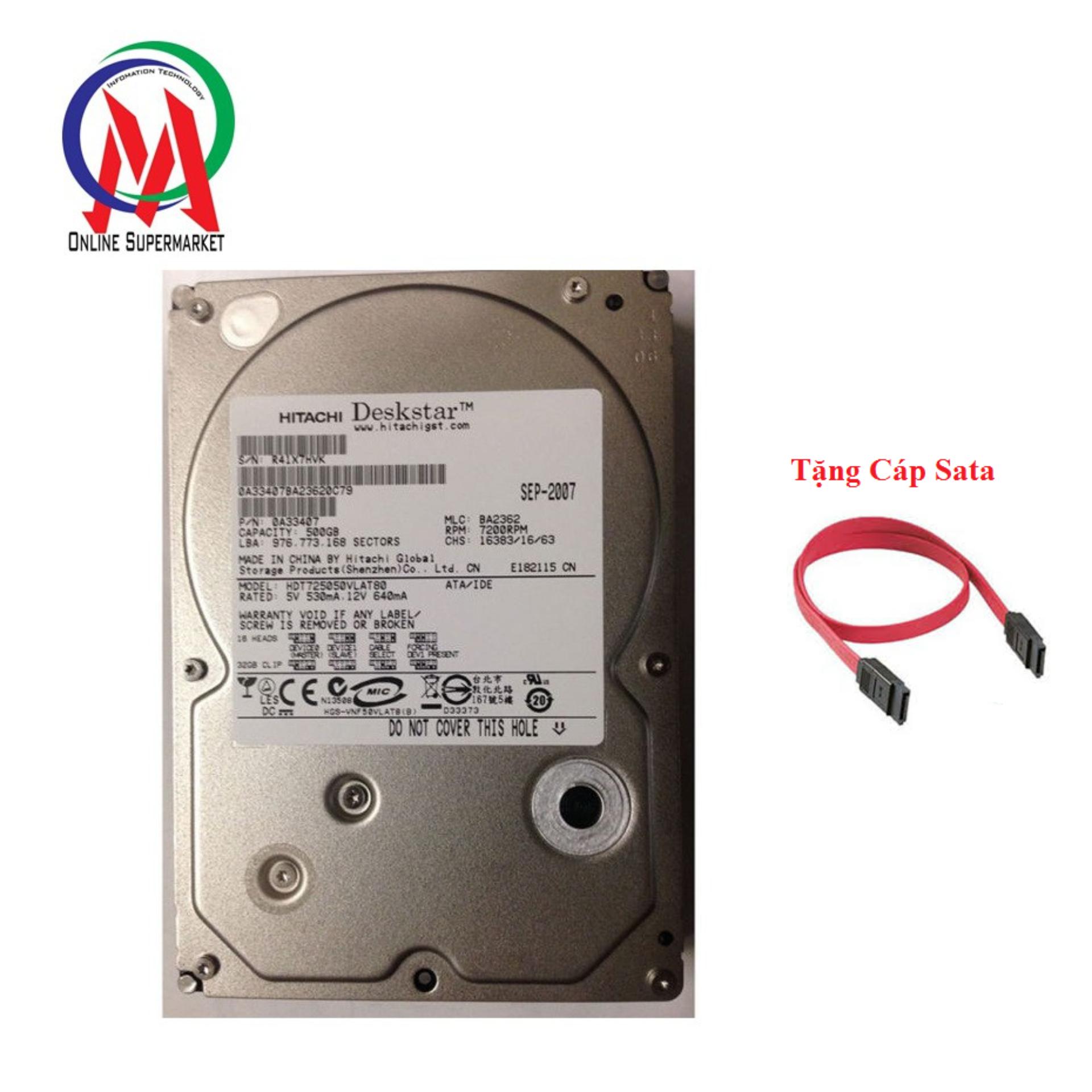 [HCM]Ổ cứng PC 500GB Hitachi BH 24T tặng cáp sata