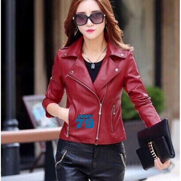 Áo khóac da nữ emma kiểu vest đỏ cao cấp - zn9