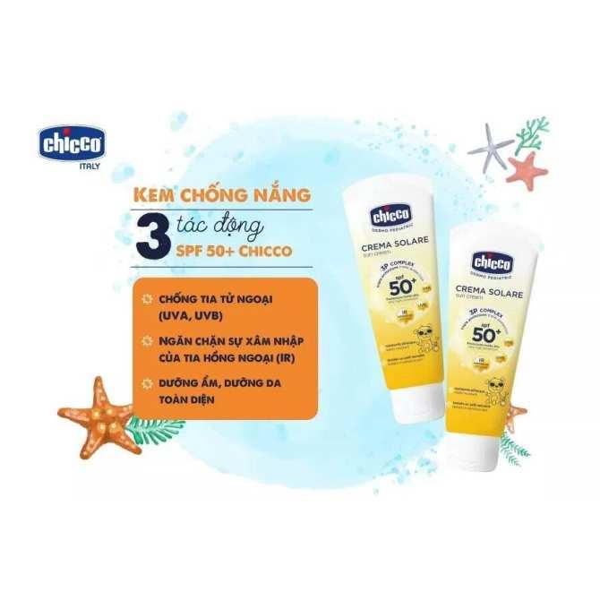 Kem chống nắng 3 tác động chicco spf 50+ 75ml