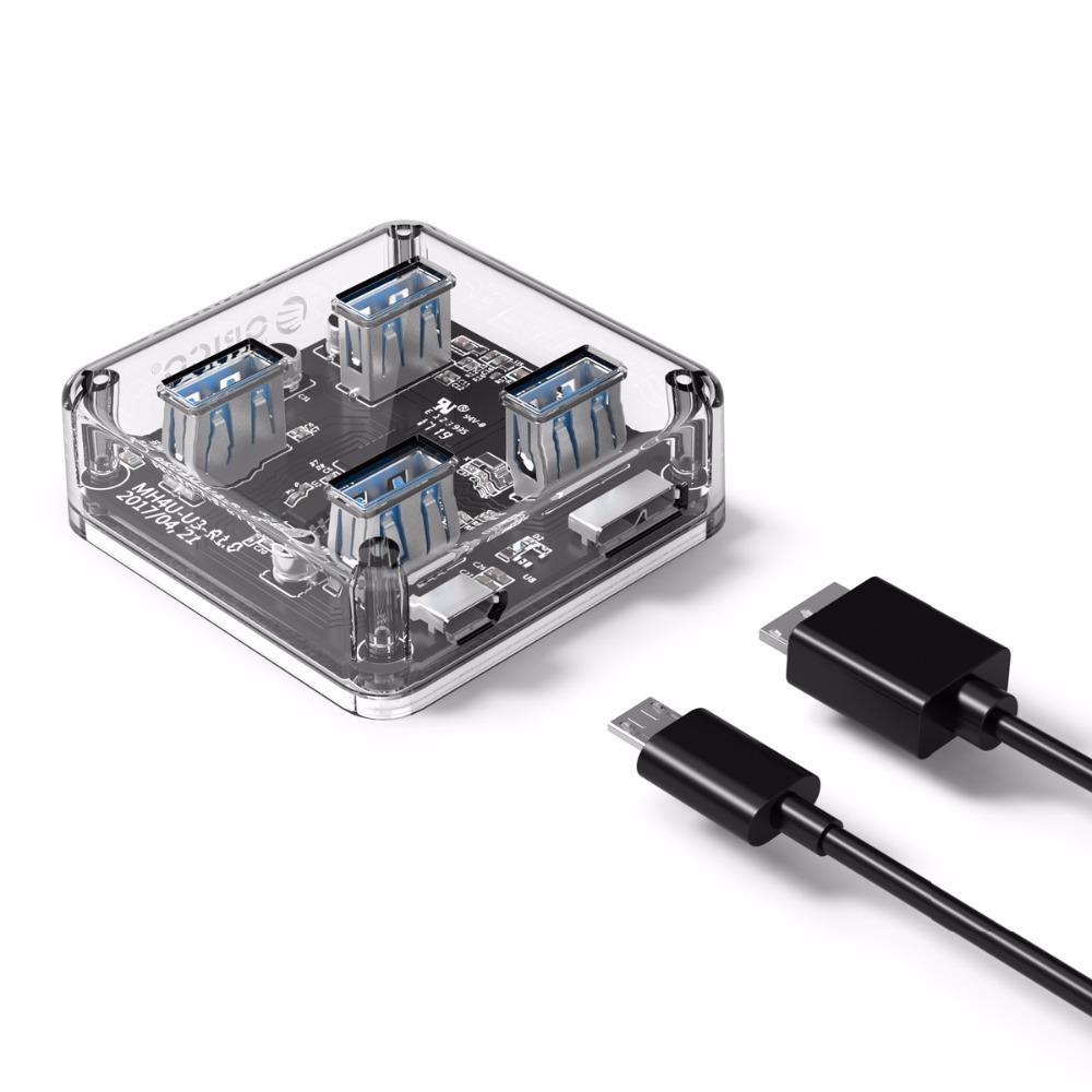 Hub chia 4 cổng USB 3.0 Orico MH4U, Hub chia cổng USB thành 4 cổng, HUB bộ chia 4 usb cổng 3.0 phát triển chia nhiều cổng chuyền đổi tốc độ cao type-c điện thoại máy tính bảng 1 chia 4 chức năng sạc nhanh