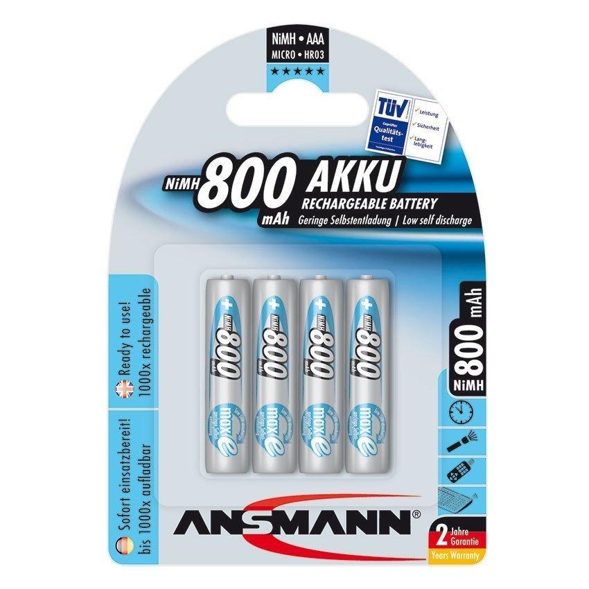 Bộ 4 pin sạc aaa ansmann 800mah