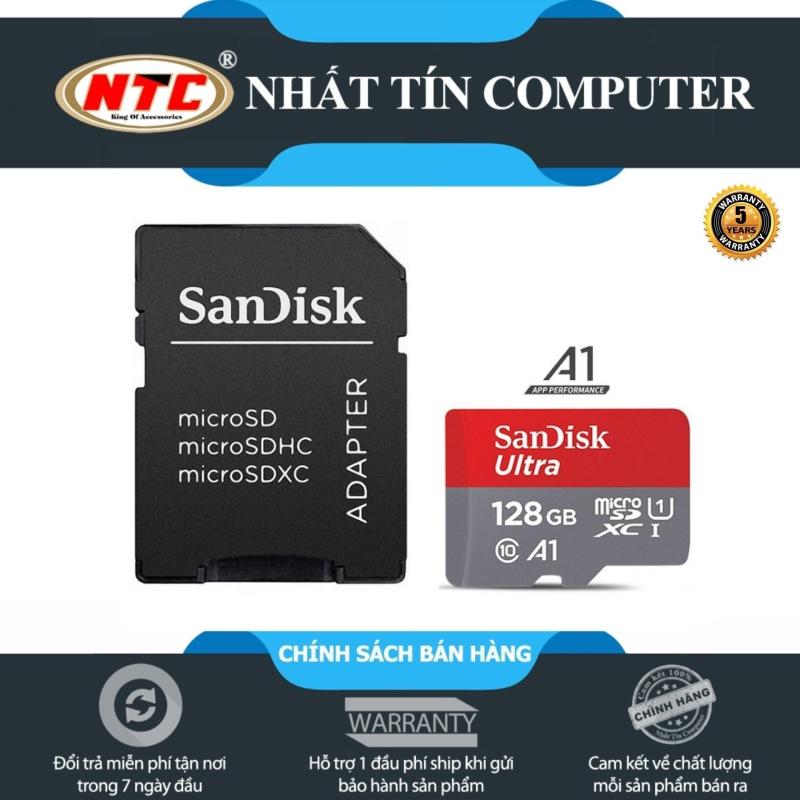 Thẻ nhớ MicroSDXC SanDisk Ultra A1 128GB Class 10 U1 100MB/s kèm adapter (Đỏ)