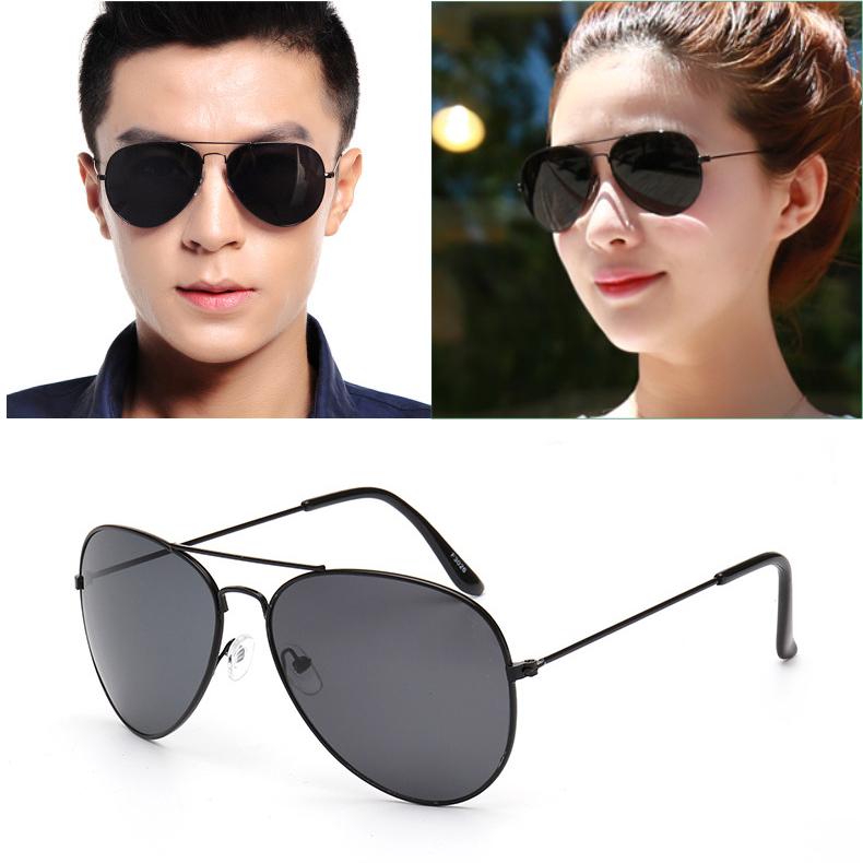 Kính Mát unisex Nam Nữ gọng phi công gọng đen tròng đen K3026