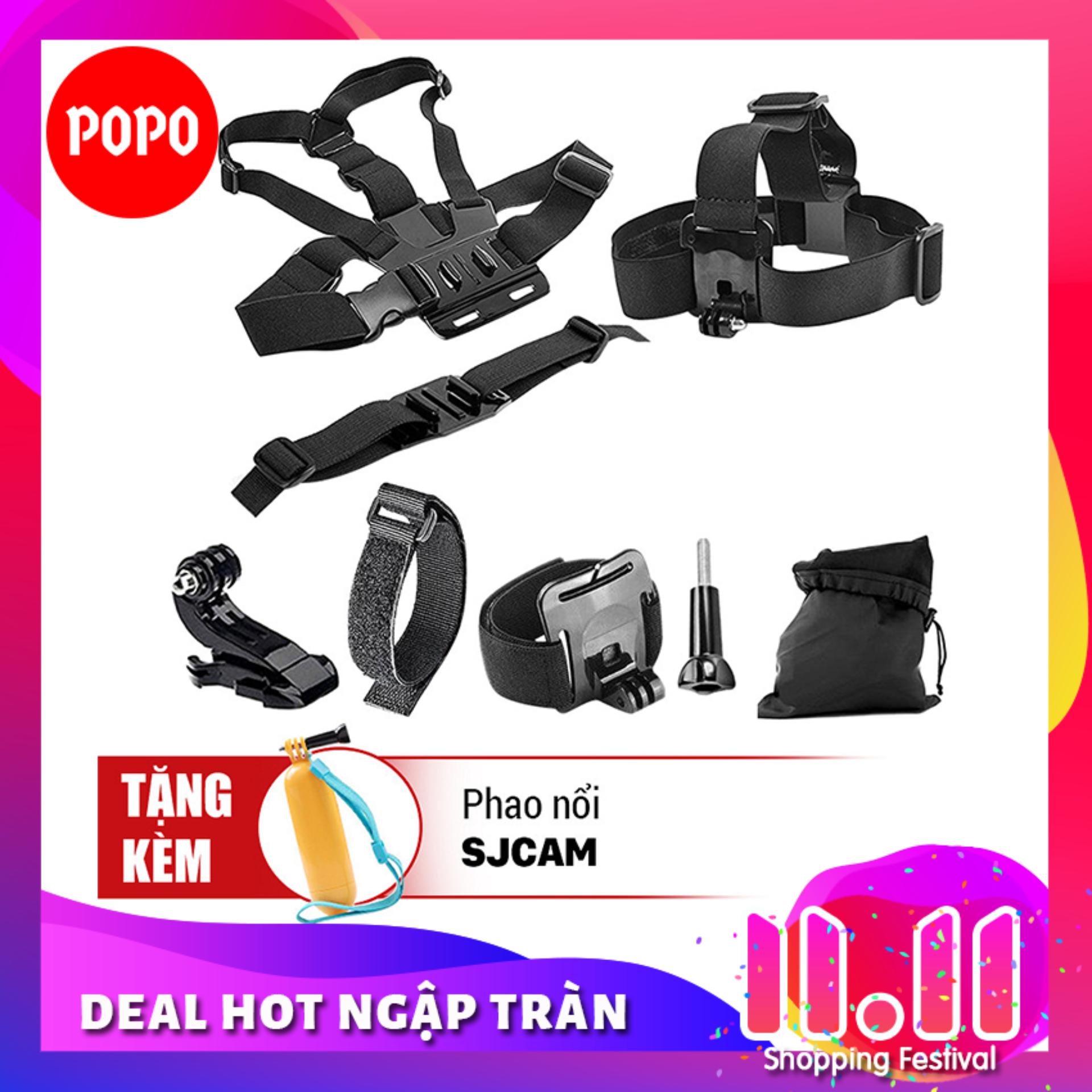 Bộ phụ kiện GOPRO, SJCAM 7 in 1 + FREE 1 PHAO NỔI