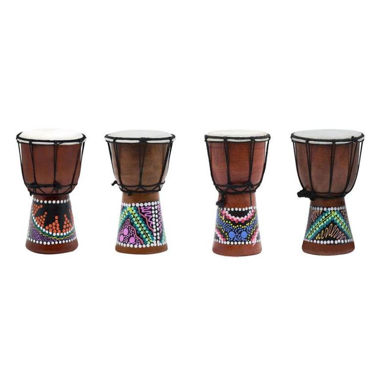 OBBB New 4 inch Multicolor African Hand Drum Tambourine Professional Percussion Instrument