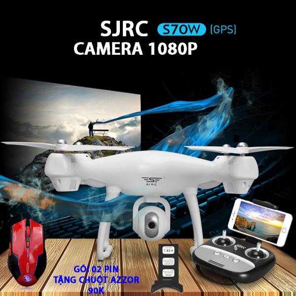 [Bộ 2 Pin] Tặng chuột máy tính AZZOR  -Flycam SJRC S70W new 2018 - Camera 1080P, GPS, Tự đi theo chủ, Camera điều chỉnh góc 90 độ