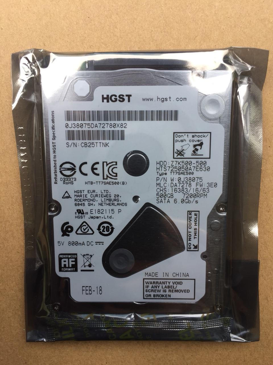 Ổ cứng hdd laptop hgst 500gb mới