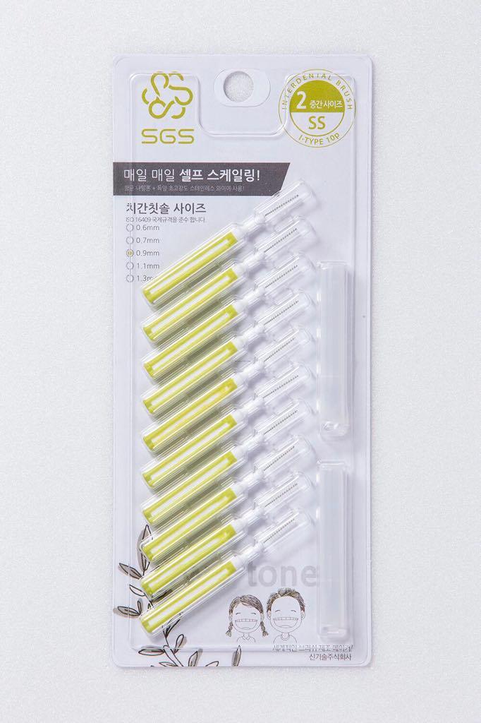Vỉ 10 bàn chải kẽ răng cao cấp size 0.9mm dạng I nhập khẩu từ Hàn Quốc