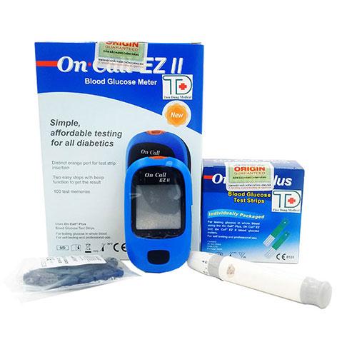 Máy đo đường huyết Acon Oncall Plus EZ II  Kèm 25 que và 10 kim lấy máu