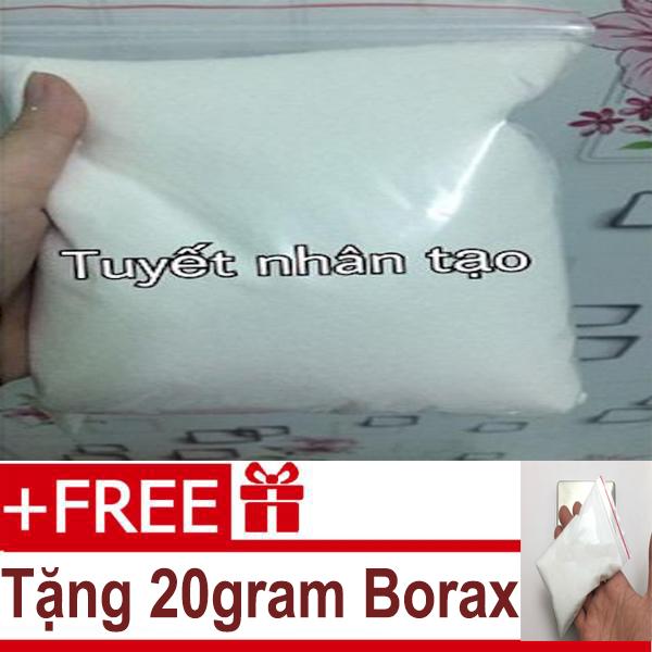 Tuyết nhân tạo loại 100gram - tặng 20gram borax mỹ - nguyên liệu làm slime mây