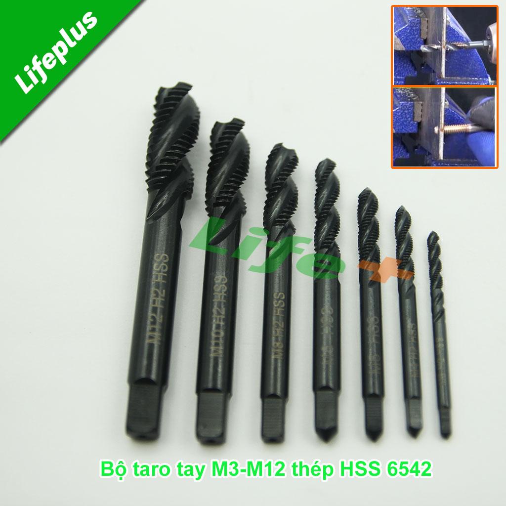 Mũi taro tay M3-M12 thép HSS 6542 thẩm Nitơ