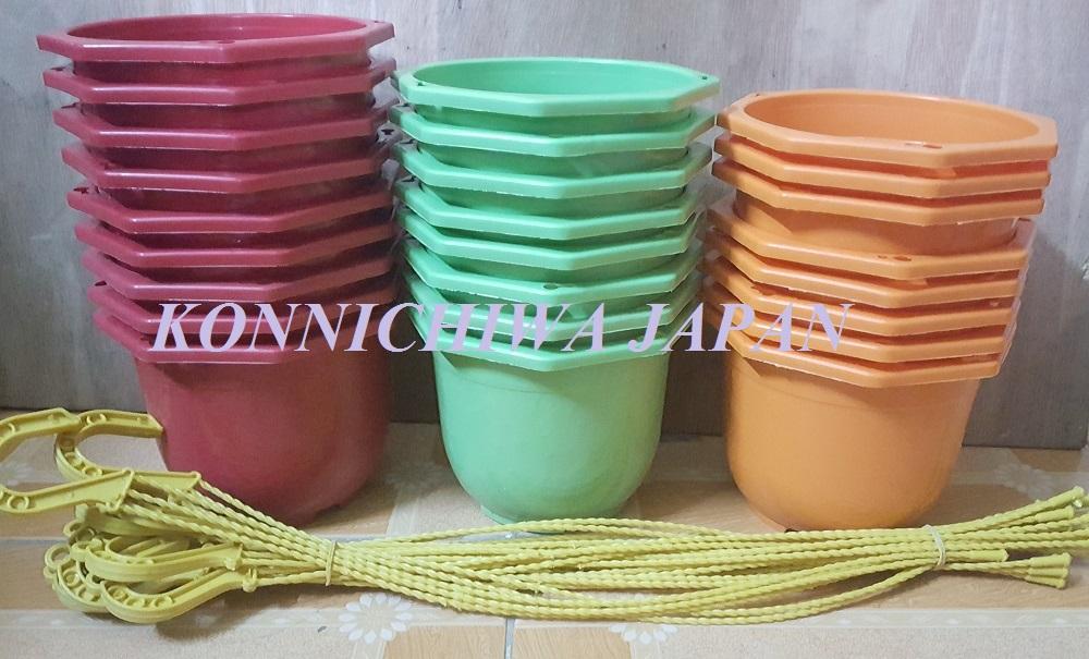 10 chậu nhựa treo trồng hoa cây cảnh bằng nhựa ABS 15cm