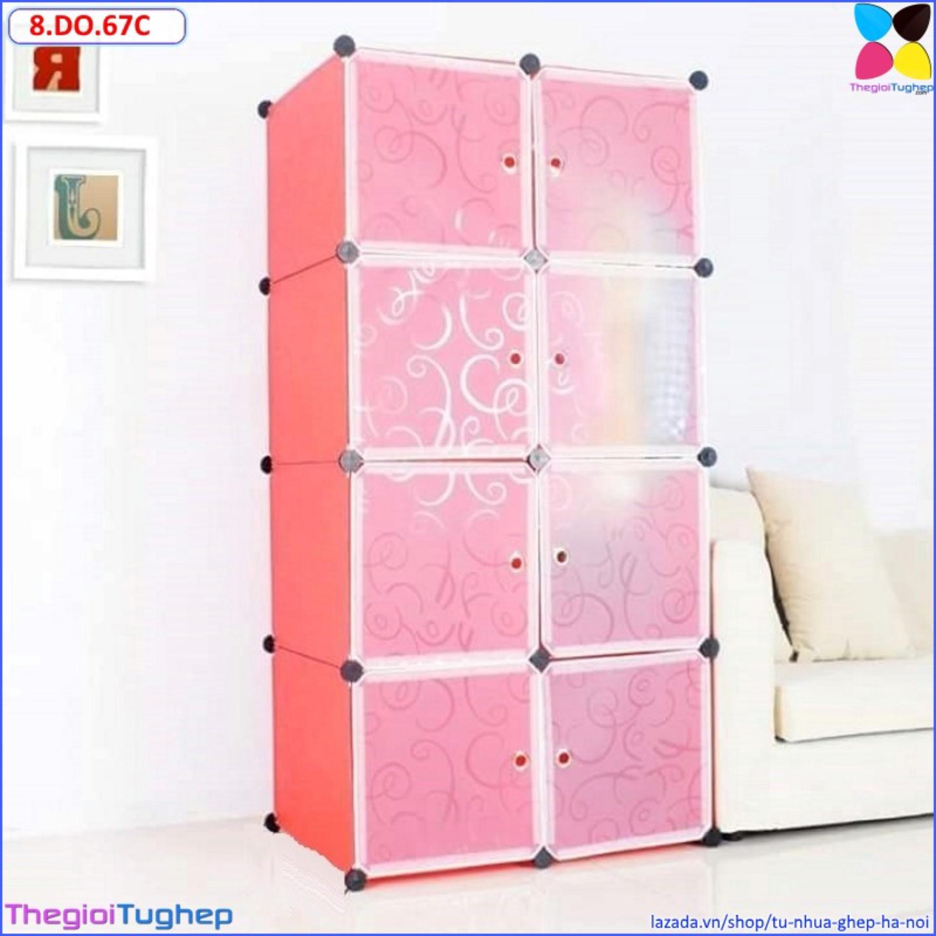 Tủ nhựa lắp ghép đa năng 8 ô, cánh trong -8.do.67c