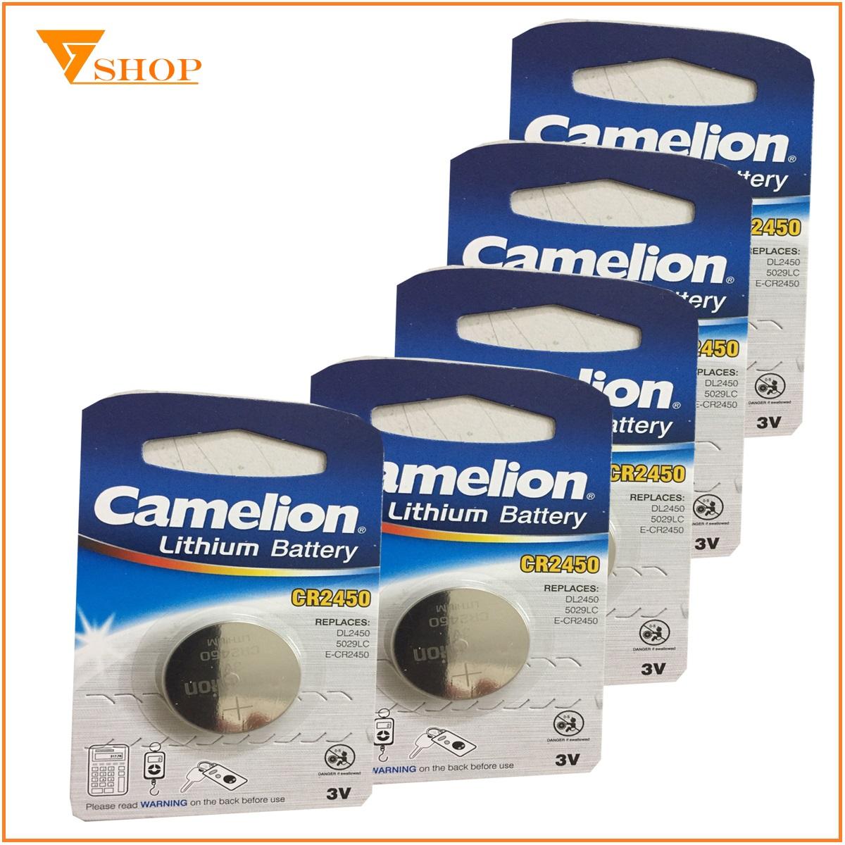 Combo 5 viên pin cr2450 camelion 3v, pin remote cr2450