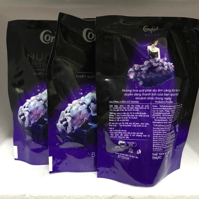 Combo 3 túi Nước xả vải Comfort hương Nước hoa thiên nhiên Bella 120ml/ túi + Tặng 5 gói sữa tắm hazeline. 6g