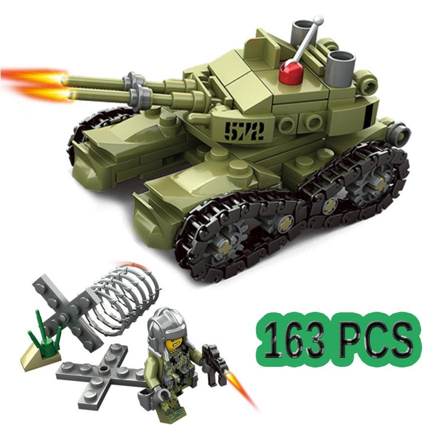 [HCM]Mô hình lắp ghép bộ binh và xe tăng bọc thép Kazi 84055 (Xanh đen) 163 chi tiết - mô hình cho trẻ trên 6 tuổi New4all