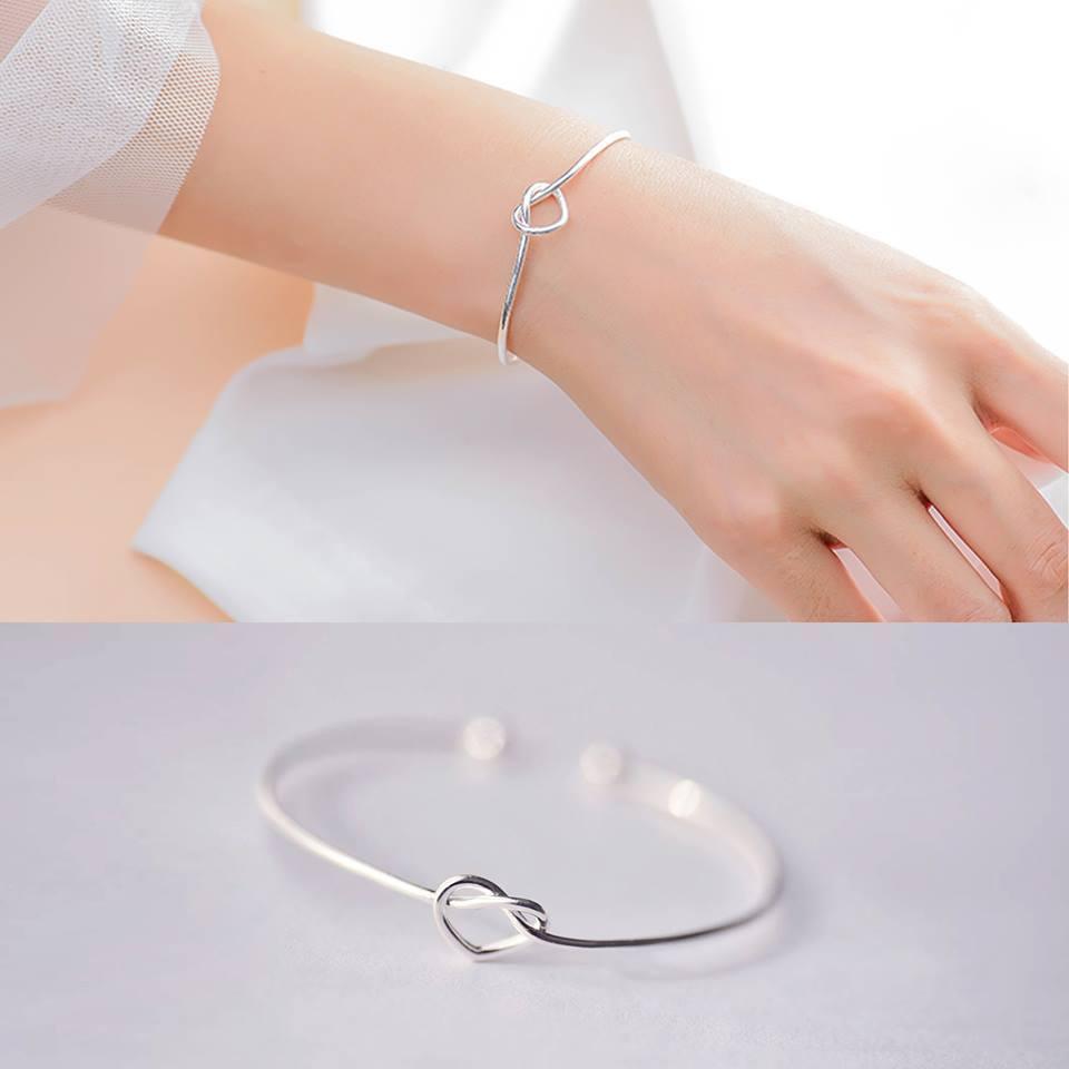 Vòng tay thắt nút unisex phong cách hàn quốc - màu bạc - titian