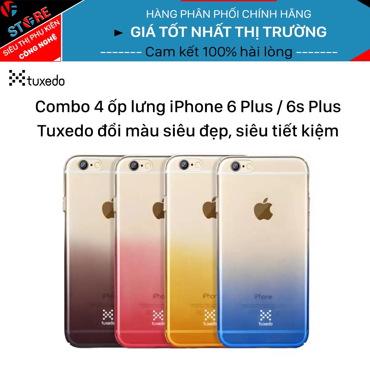 Combo 4 ốp lưng điện thoại Tuxedo Iphone 6 plus/6S plus Gradient đổi màu