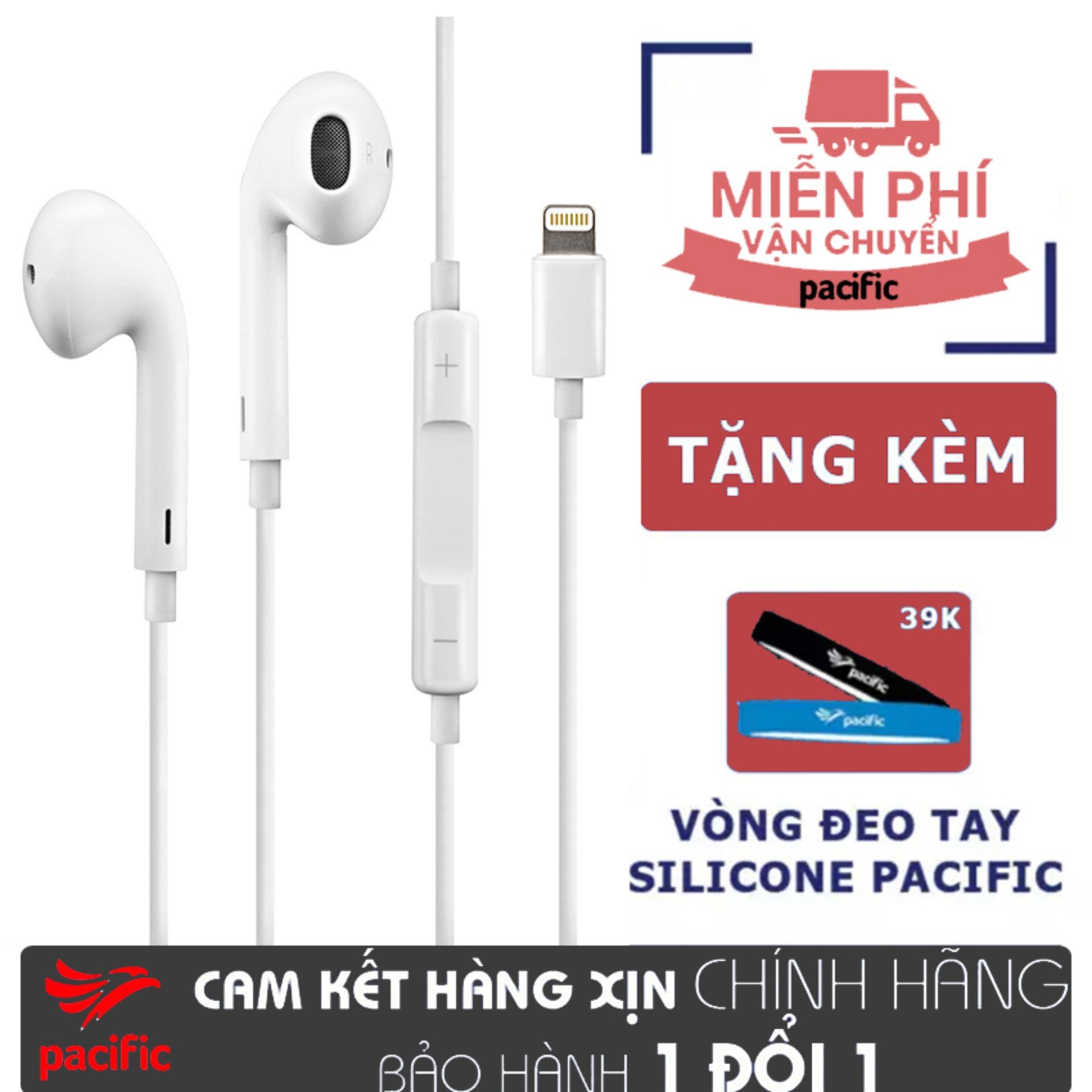 Tai nghe iphone xsmax xs xr x 8 8plus 7 7plus 6s 6splus 6 6plus 5s 5 xịn theo máy - tặng vòng đeo tay silicone pacific