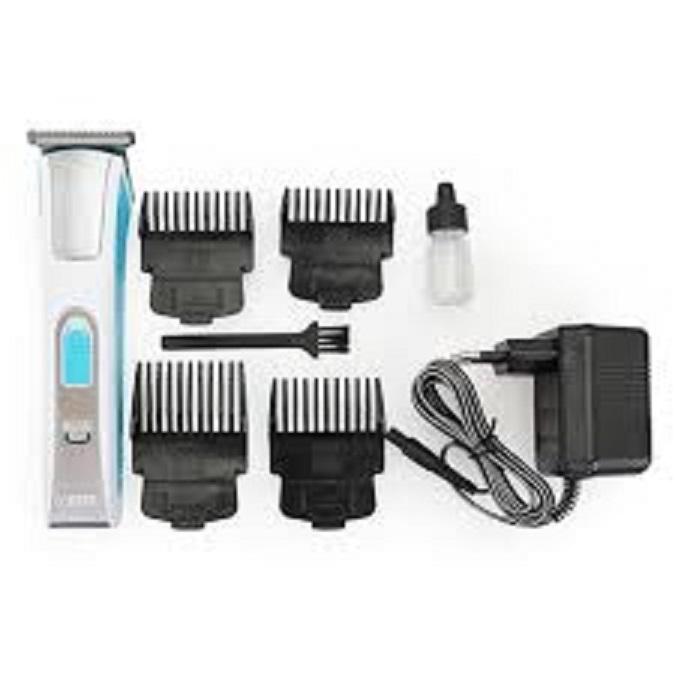 Tông đơ cắt tóc chuyên nghiệp, tông đơ cắt tóc trẻ em nikai nk-1700 sử dụng pin sạc kèm 04 lược chỉnh độ dài an toàn