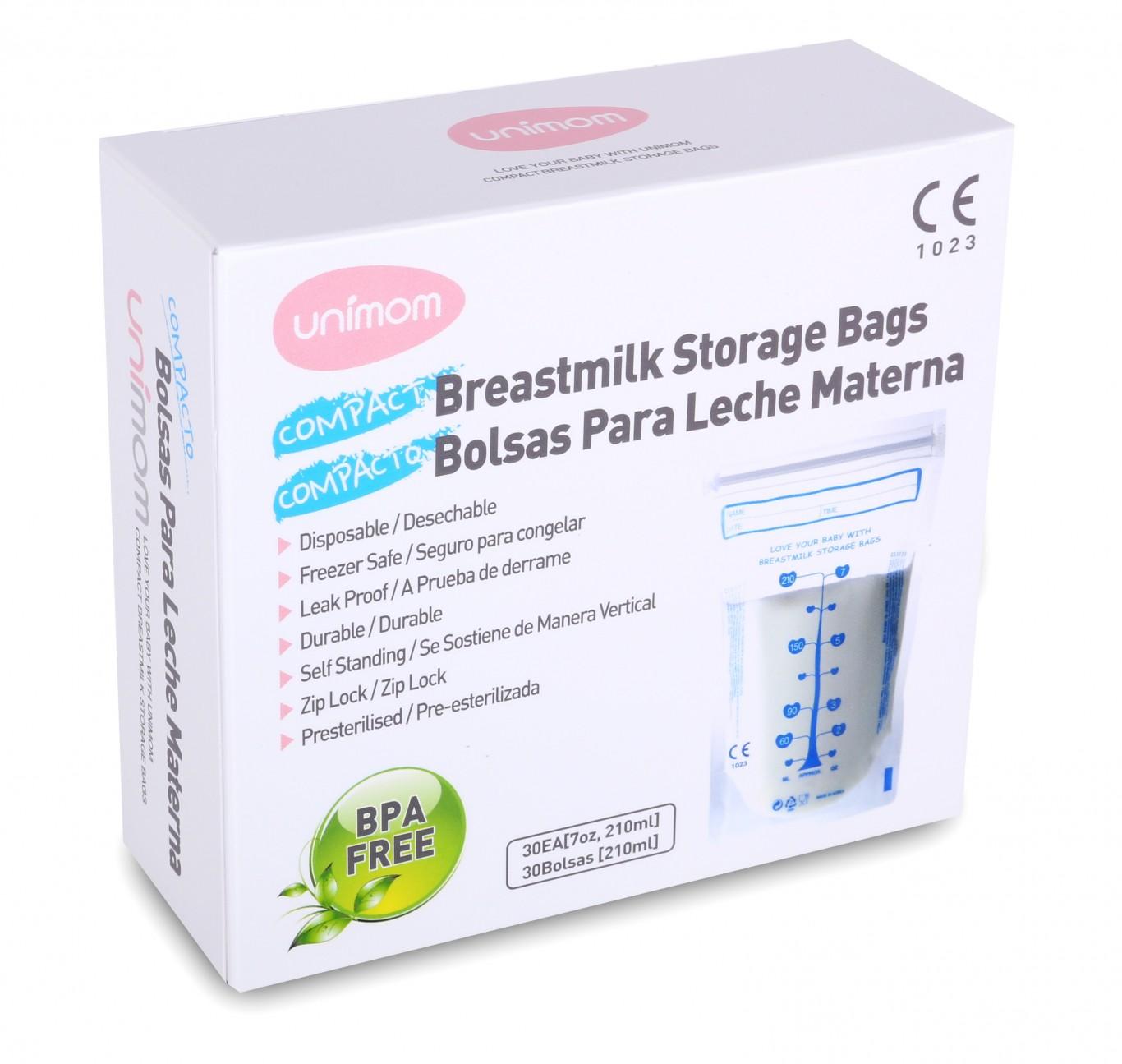 30 túi đựng sữa mẹ Unimom Compact không có BPA 210ml Made in Korea