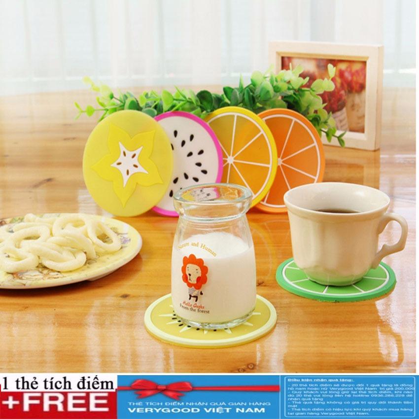 Set 5 miếng lót cốc hình hoa quả vvn2222