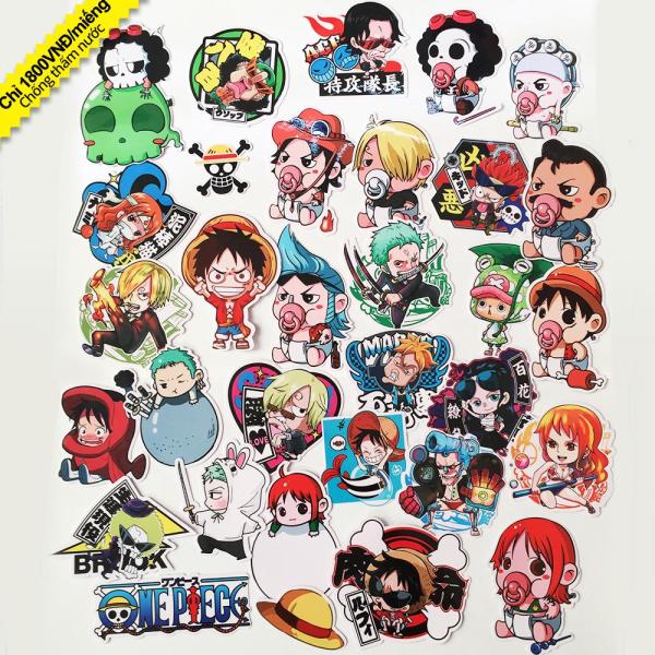 Bảng giá Bộ 30 Sticker One Piece Chibi Hoạt Hình - Miếng Dán Hoạt Hình One Piece Phong Vũ