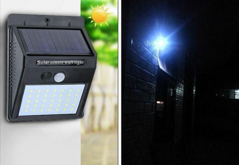 Đèn năng lượng mặt trời cảm biến hồng ngoại Solar 40LED pin sạc 1200Mah 8W chống nước độ bền cao (Đen)