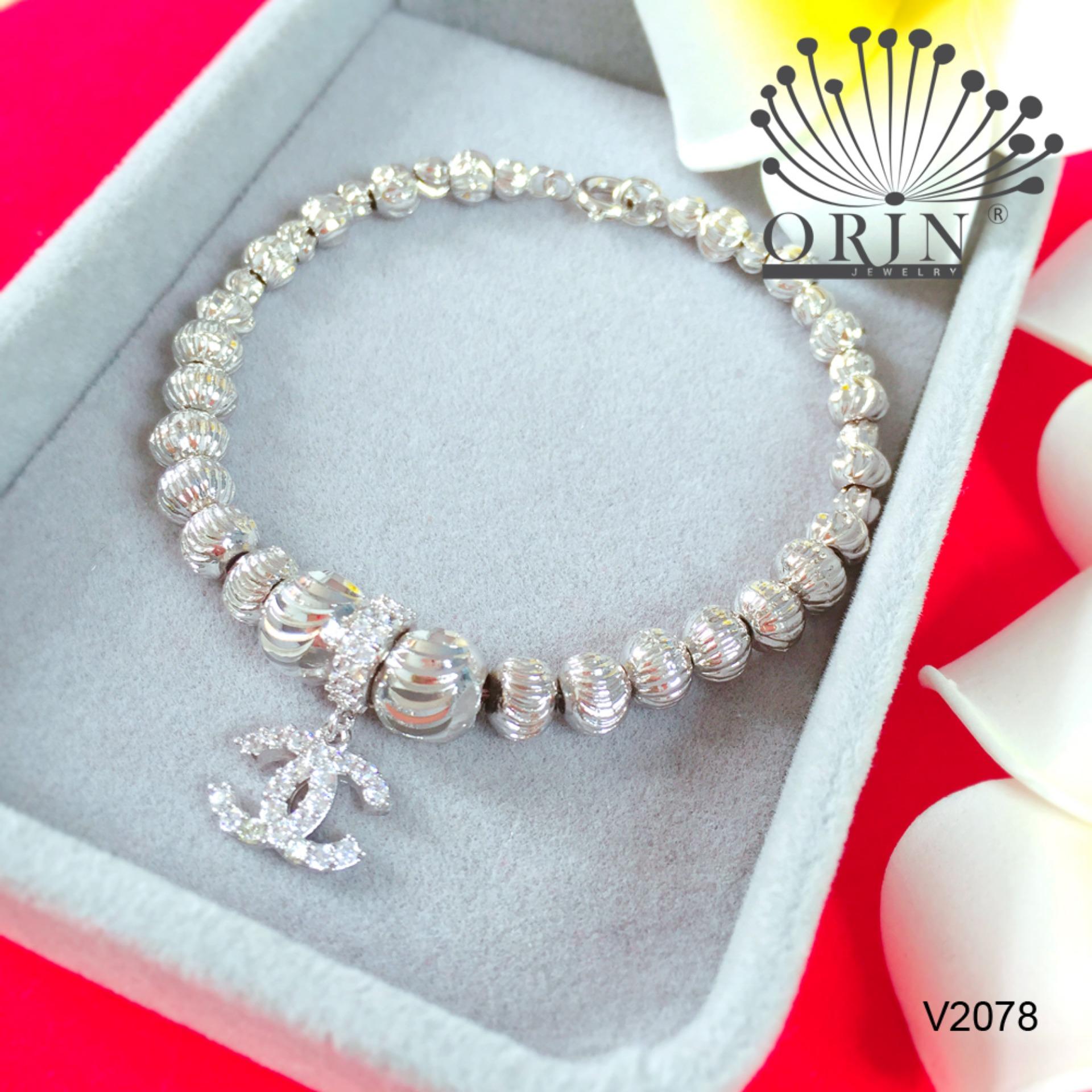 Vòng tay nữ thời trang dạng lắc bi đính charm cao cấp thiết kế Orin V2078 thời thượng