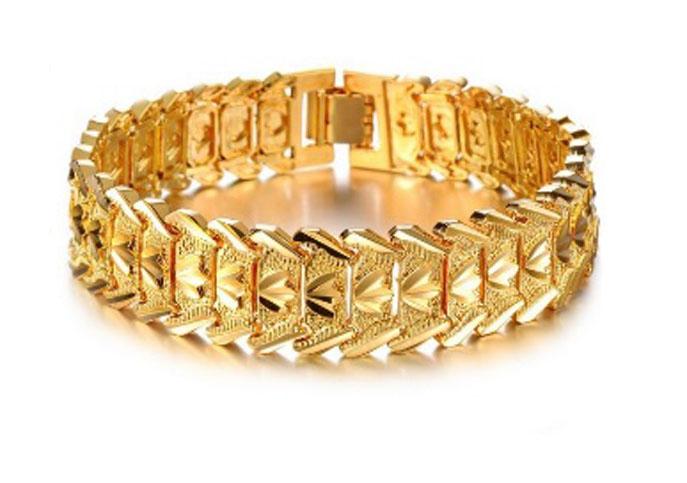Classic women's bracelet with 18k gold plated copper italy