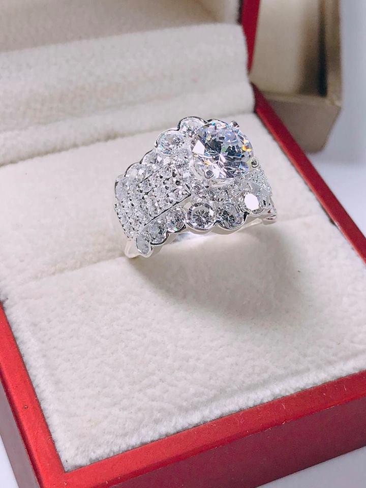 Nhẫn nữ thời trang đá giả kim cương ,Nhẫn bạc nữ sang chảnh,trang sức phụ kiện hàn quốc,có bảo hành sản phẩm,VÀNG BẠC AN CHI