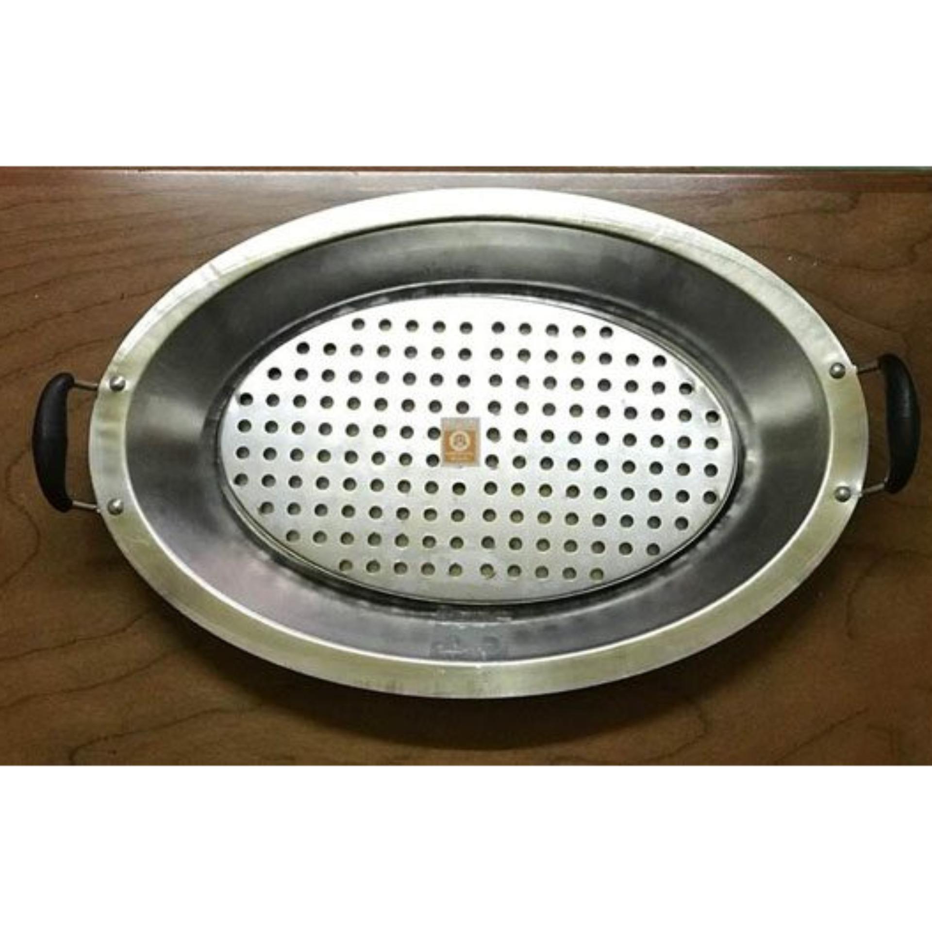 Khay inox bầu dục ăn lẩu, cá chép om dưa