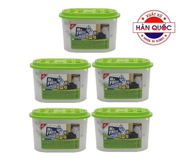 Bộ 5 hộp hút ẩm than hoạt tính khử khuẩn chống mốc 256g Mr Fresh Korea BH66